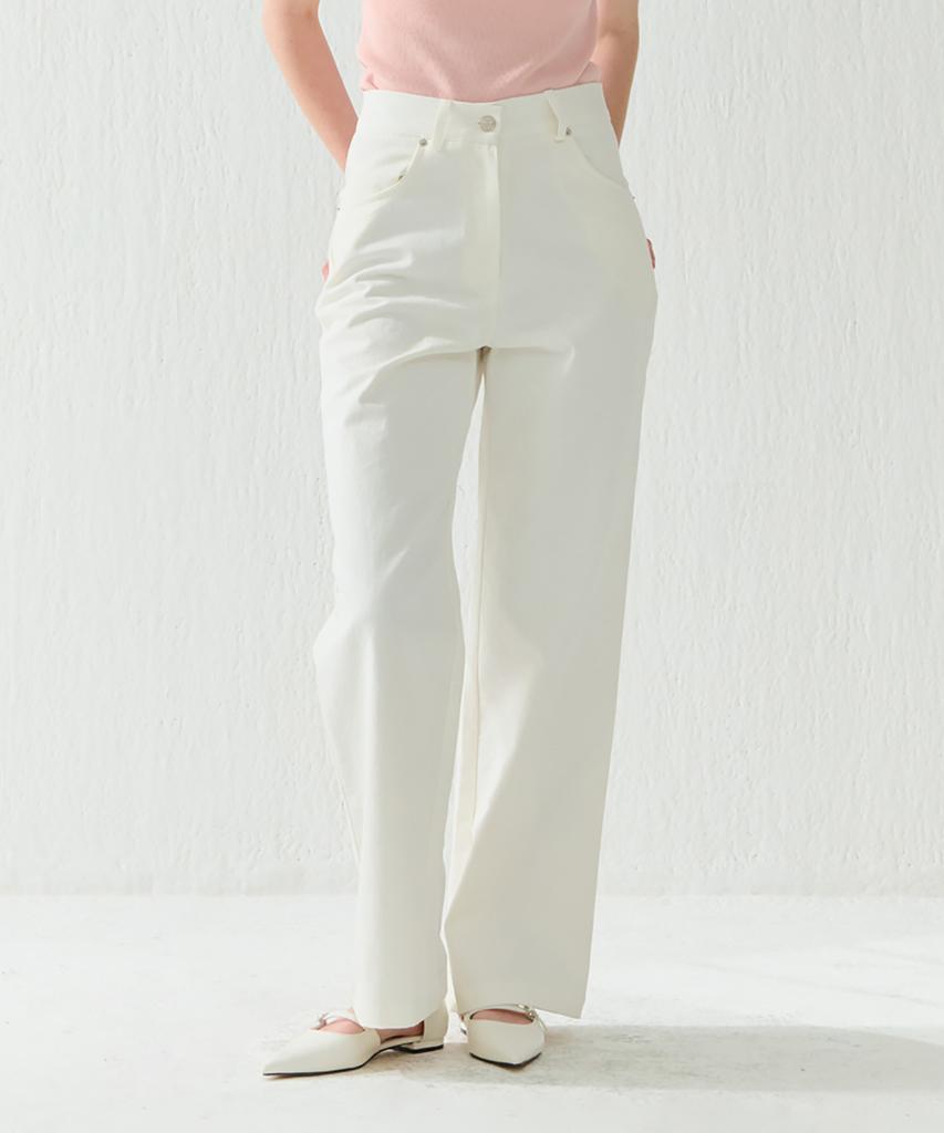 Kamino Cotton Wide Pants White