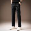 High-end French business ice silk cool slim-fitting pants men's summer thin drape straight casual nine-point pants