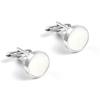 New Haute Couture Colorful Shell & White Shell Men's French Metal Cufflinks