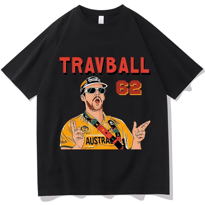 Summer Travball Travis Head Aggressive Cricket Batting Legend T Shirts for Unisex Women Pure Cotton Tshirts Short Sleeve Tops Tees