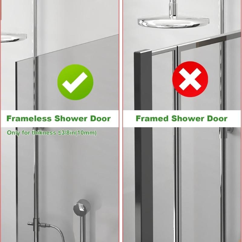 2Pcs Bathroom Hook For Towels And Robes Instants Installation On Glass Door Without Tool Need