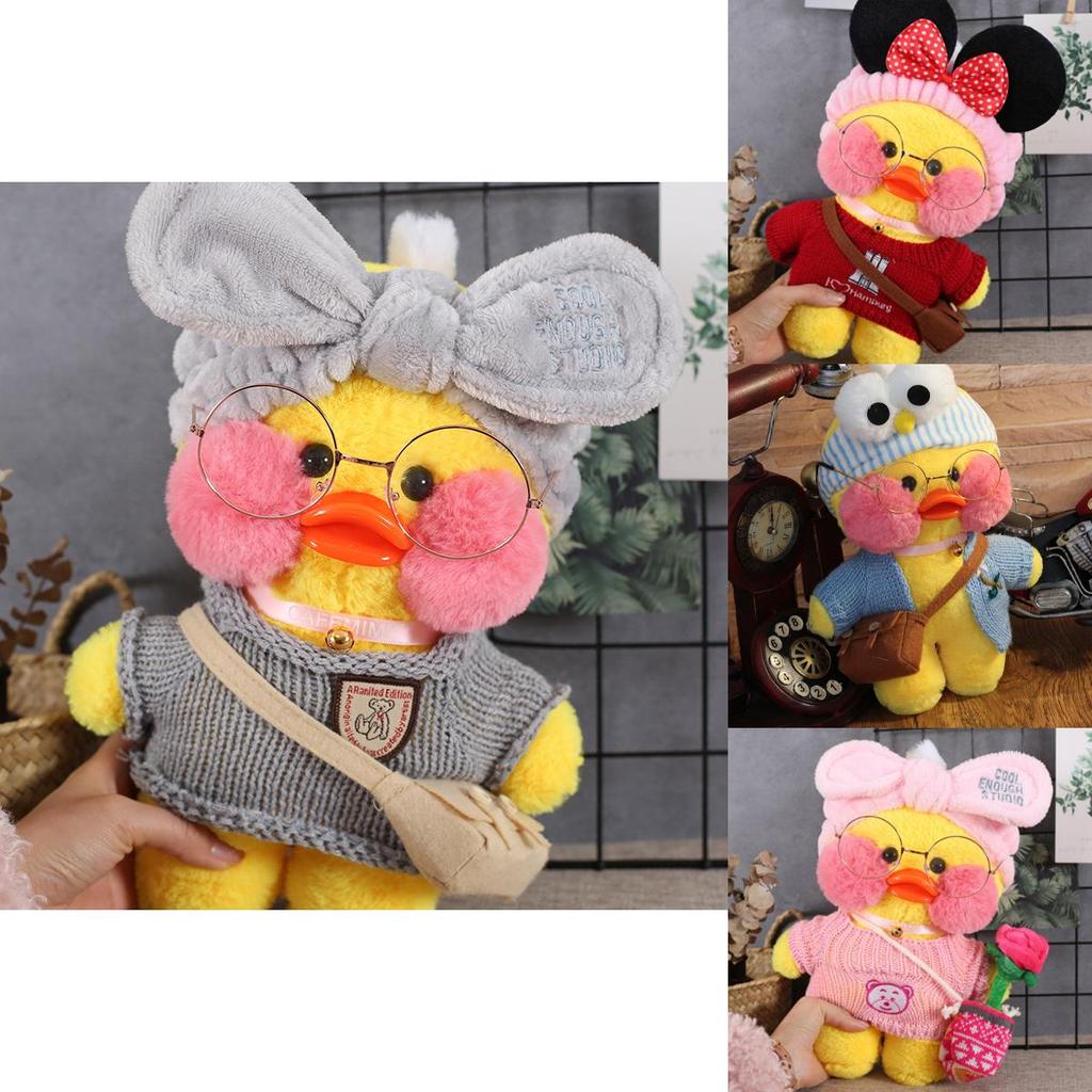 Weiches und entzückendes 30 cm Lalafanfan Cafe Mimi Gelbes Enten Kostüm Plüschtier