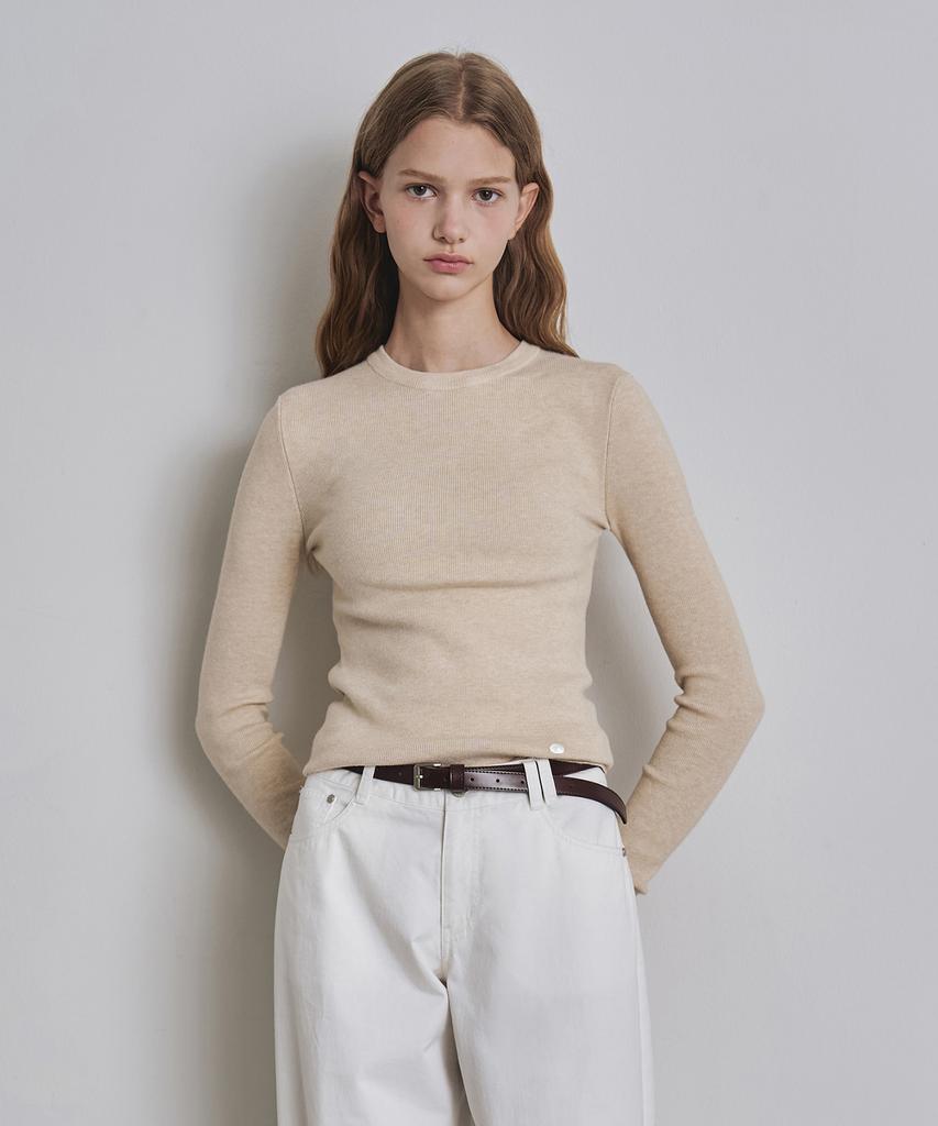 Keoseuteomeokeullagumeon Slim Round Ribbed Knit 6 Color Cowkt003