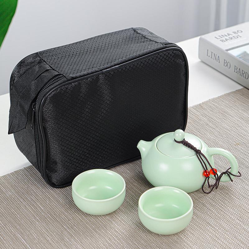 Traditional Chinese Kung Fu Ceramic Tea Set Travel Portable Teacup Teapot Camping Outdoor Teaware Gift for Tea Enthusiasts 2025