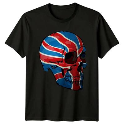Union Jack Skull Flag Grafik Herren T Shirt Daunisex Oberteil Vintage Designer Clothes Casual Graphic Stylish Stretched
