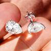 Smyoue 0.5CT 1CT Pear Cut Certified Moissanite Stud Earrings for Women 100% 925 Silver Plated 18k Gold Wedding Jewelry