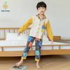 New Pure Cotton Children's Cardigan Pajama Set - Short Sleeve, Loose Fit for Boys & Girls