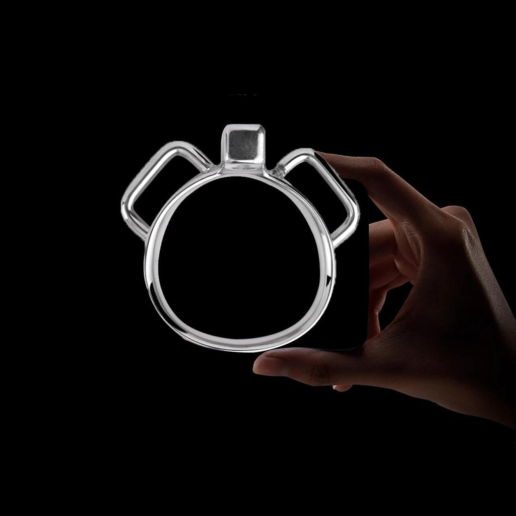 Male Chastity Lock Stainless Steel Penis Cage with Hook Urethral Chastity Belt Penis Ring Ball Stretcher