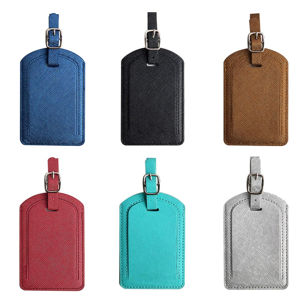 Women Men PU Leather Luggage Tag Suitcase Identifier Label Boarding Bag Tag Name Address Holder Travel Accessories