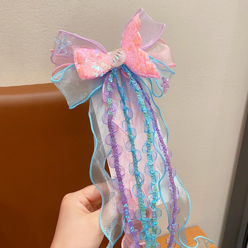 Lace Bow Children's Hair Accessory  Sweet Forest-style Hair Clip  Elegant Ribbon Mesh Embroidered Hair Clip for Women
