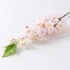 50cm Length Artificial Peach Flower With Leaves Real Touch Silk Flower UV Resistant Peach Branch Peach Blossom Branch