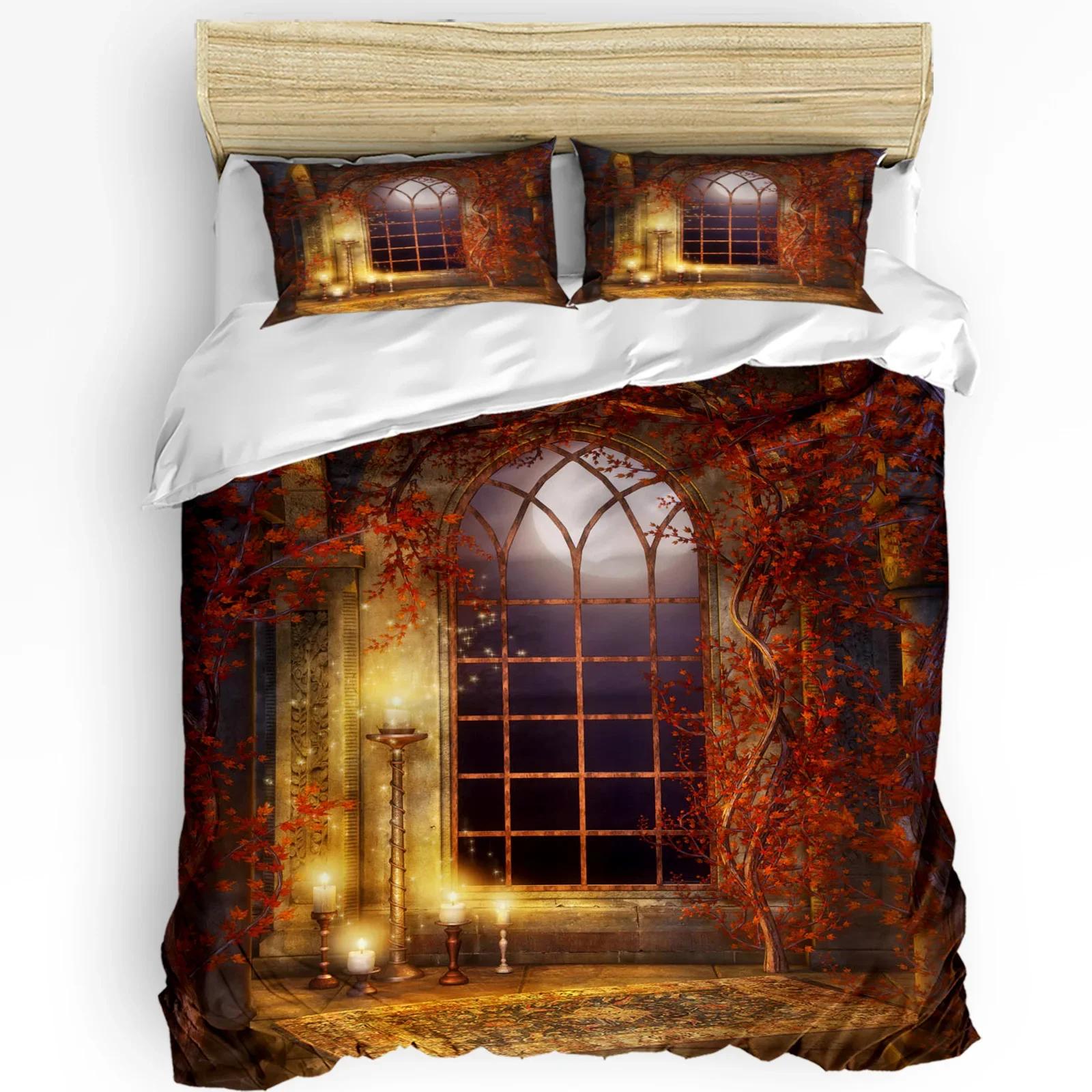 

Замок Окно Письменный стол Луна Кошка Книга Комната ведьмы Пододеяльник 3 предмета Постельное белье Домашний текстиль Покрывало Наволочки Без простыни EU single(135x200cm)