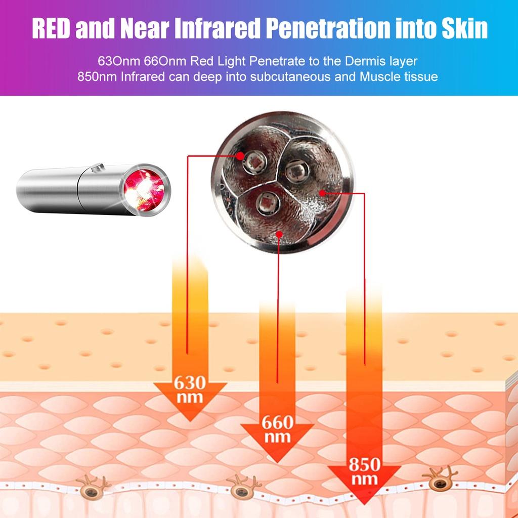 9W Portable Red Light Therapy LED Therapy Pen Infrared Soft Scar Wrinkle Removal Treatment Acne Laser Pen