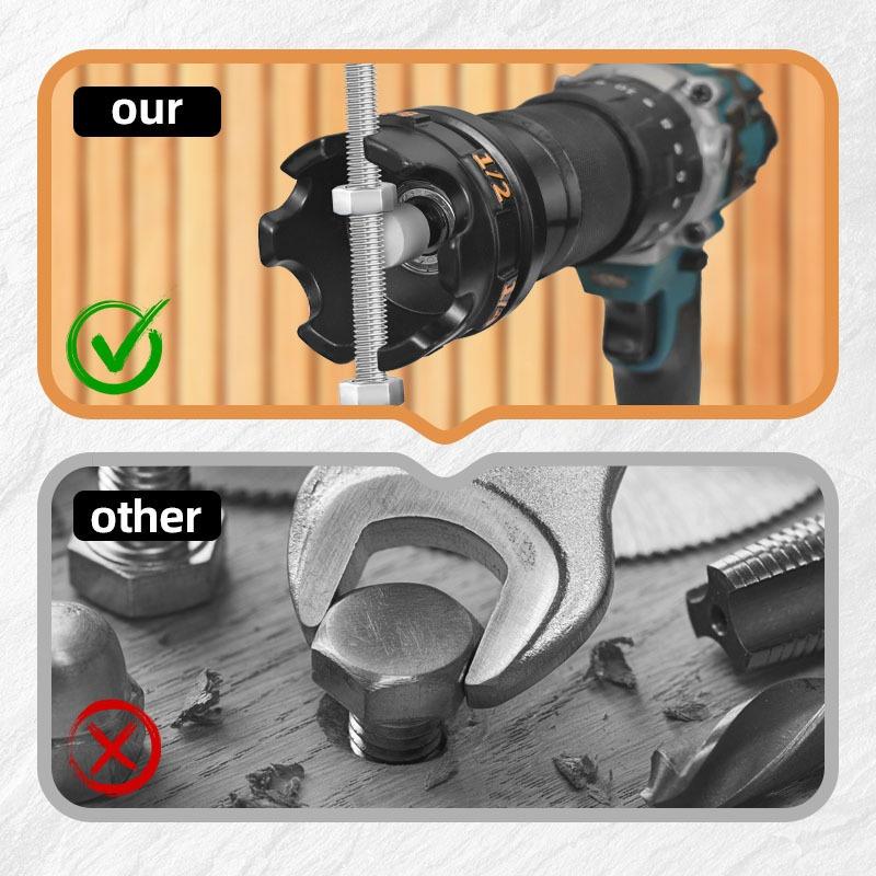 1/4" 3/8" Nut Zipper Drill Attachment Hex-Shank Nut Driver Fast Remover Bolt Extractor for Conduit Racks Fixture Accessories