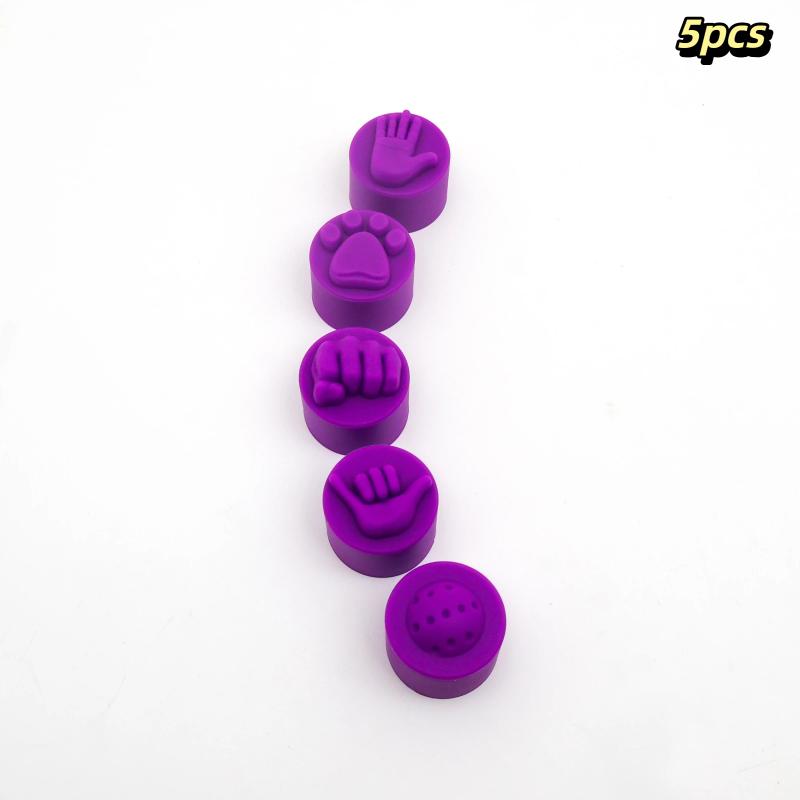 Reusable Universal Pickleball Paddle Tail Silicone End Caps 5Pcs Soft Durable Racket Protector Additions for Pickleball Fans A1