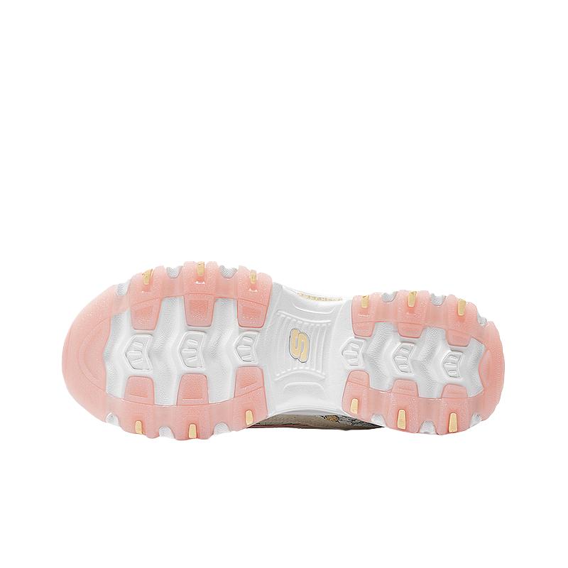 Skechers DLites Comfortable Versatile Fashion Durable Low-Top Casual Shoes Women Sneaker Off-White Pink 150538-NTPK