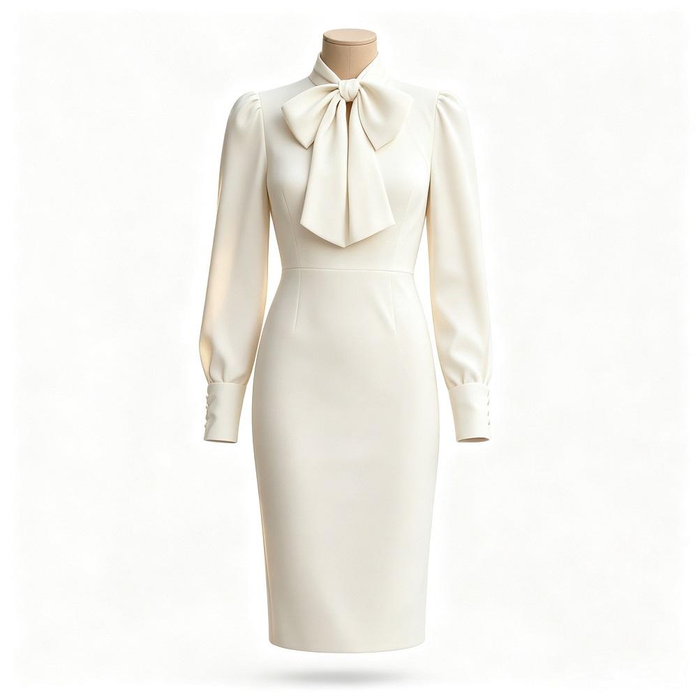 Long Sleeve Plus Size Women Casual Midi Spring Autumn Pencil Dress