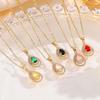 Douyin Celebrity Double Water Drop Diamond Necklace - Women's Fashion Versatile Pendant, Light Luxury Simple Clavicle Chain.