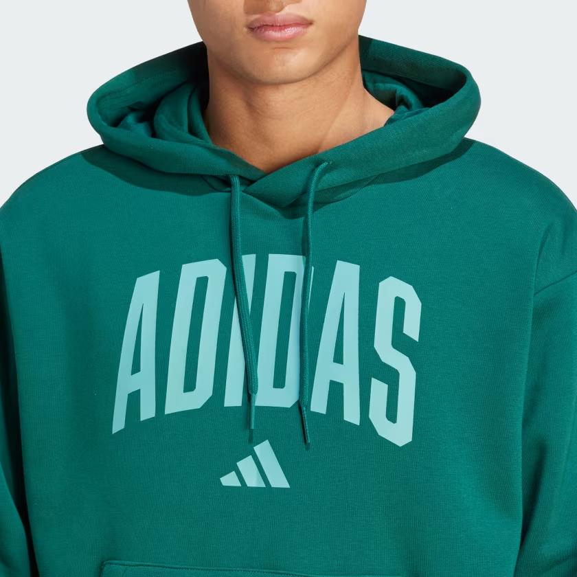 Adidas Letter Hoodie Long Sleeve Sweatshirt Men tops Green KC3873