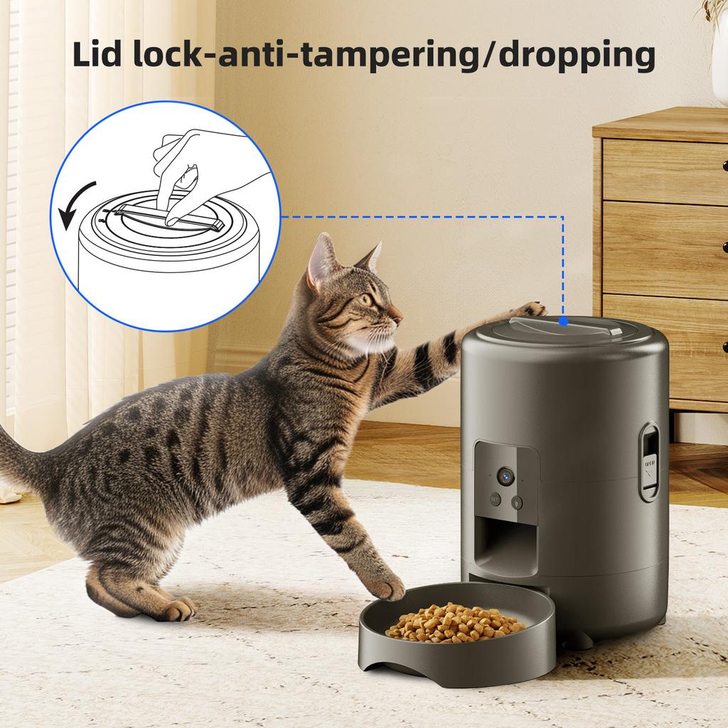 2L APP control WIFI video automatic pet feeder button version automatic cat food dispenser intelligent control pet feeder cat an