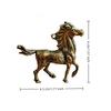 Antique Brass Solid Long Tail Horse Figurine Miniature Ornament Copper Zodiac Animal Mini Office Desktop Decoration Craft
