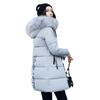 Winter Korean New Style For Women Cotton-padded Coat For Women Medium-length Slim-fitting Cotton-padded Jacket Large Fur Collar Student Cotton-padded