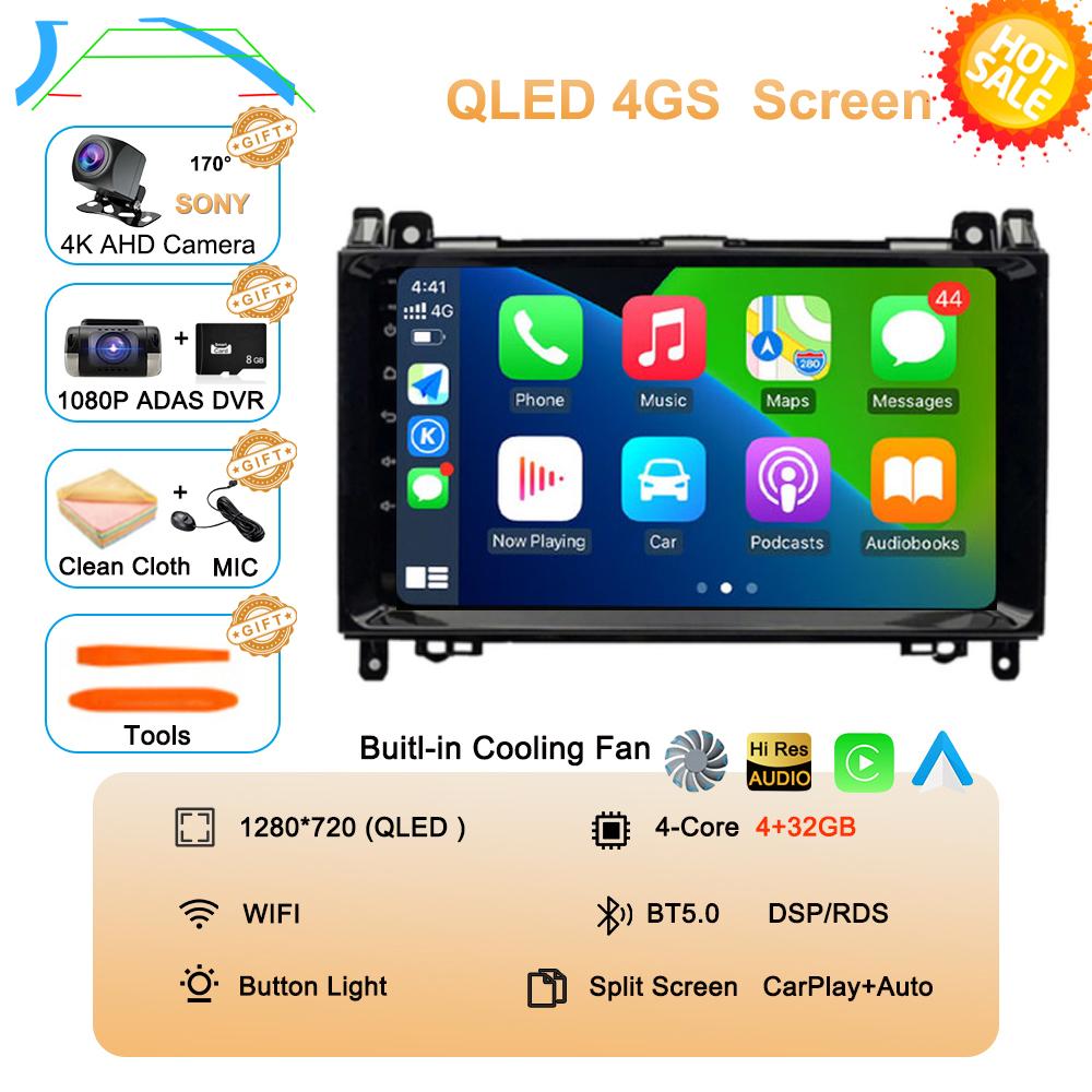 Android 14 Car Radio 9'' For Mercedes Benz B200 Sprinter W906 W639 AB Class W169 W245 Viano Vito Multimedia GPS DVD Video Player