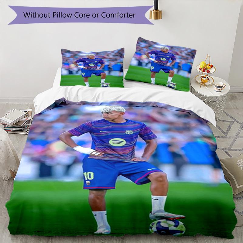 Lamine Yamal Green Spotify Logo Bedding Set,Breathable Bed Linen for Guest Room Decoration,Perfect Housewarming Gift,All Season Duvet Cover with Pillo