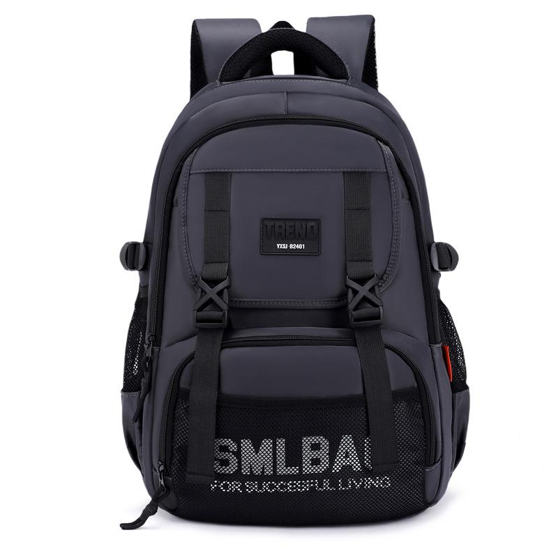 

Мужской рюкзак с буквенным принтом, женский многофункциональный спортивный рюкзак большой емкости серый