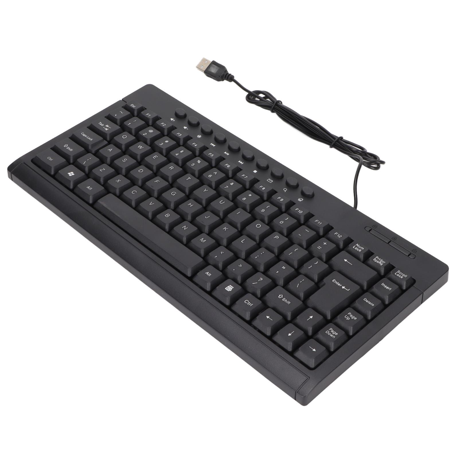 

Мини-клавиатура для дома, офиса, настольного компьютера, ноутбука, 95 клавиш, черная, мини, проводная, USB, одинарная, маленькая