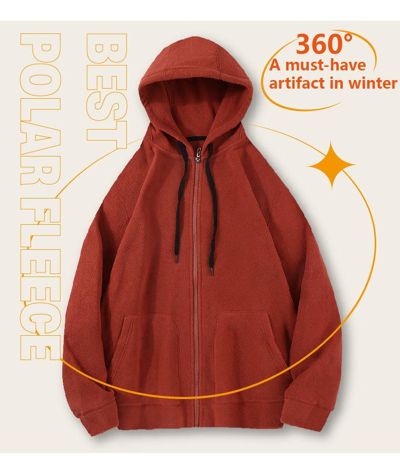 Men's Plus Size Fleece Hooded Zipper Sweatshirt with Velvet Lining