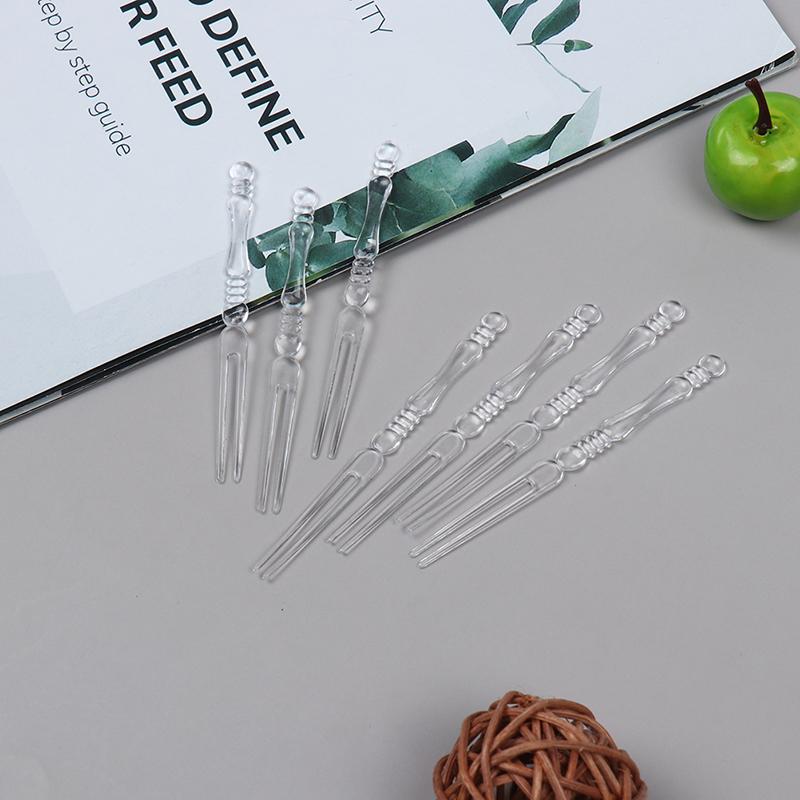 80Pcs Mini Transparent Disposable Forks For Party Plastic Food Cake Fruit Fork