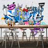 Graffiti Cartoon 3d Mural Street Art Hand Painted Wallpaper Brick Wall Background Decoration Wall Painting