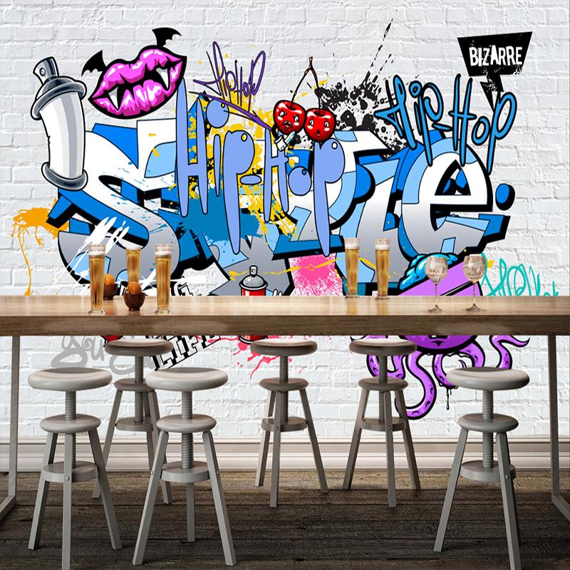 Graffiti Cartoon 3d Mural Street Art Hand Painted Wallpaper Brick Wall Background Decoration Wall Painting