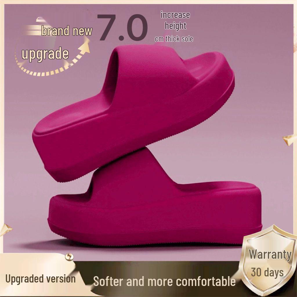 Damen EVA Zehensandalen mit dicker Sohle - 7cm Höhenboost, Rutschfest, Weiche Sohle mit Zehensteg, Perfekt für den Sommer im Freien