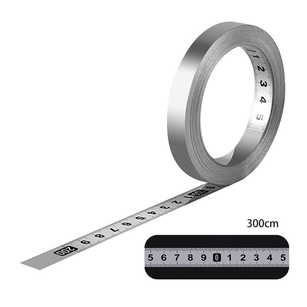 Self-Adhesive Stainless Steel Workbench Ruler Tape Desk Steel Flexible Scale Sticker Adhesive Tape Measure DIY Improvement Tool