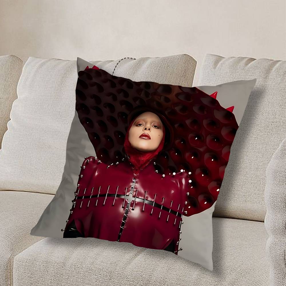 Mayhem L-Lady Gaga ART Pillow Case Square Double-Sided Printing Short Plush Sofa Cushion Cover Bedroom Bedside Pillow