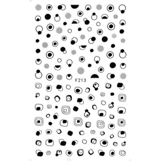 

1 лист Геометрия Перо Стрелка 3D Наклейка для дизайна ногтей Наклейка DIY Маникюр Декор Инструмент F213 чёрный