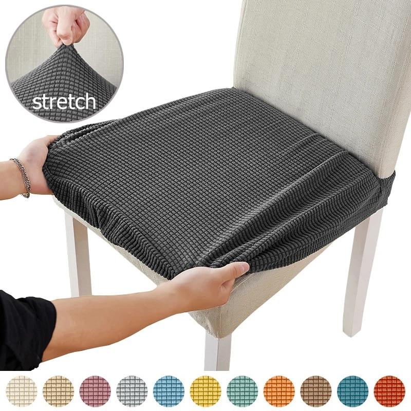 Housse de chaise en Jacquard sans dossier, housse de chaise pour salle à manger, maison, mariage, bureau, extensible, Anti-salissure, sans dossier, 1 pièce