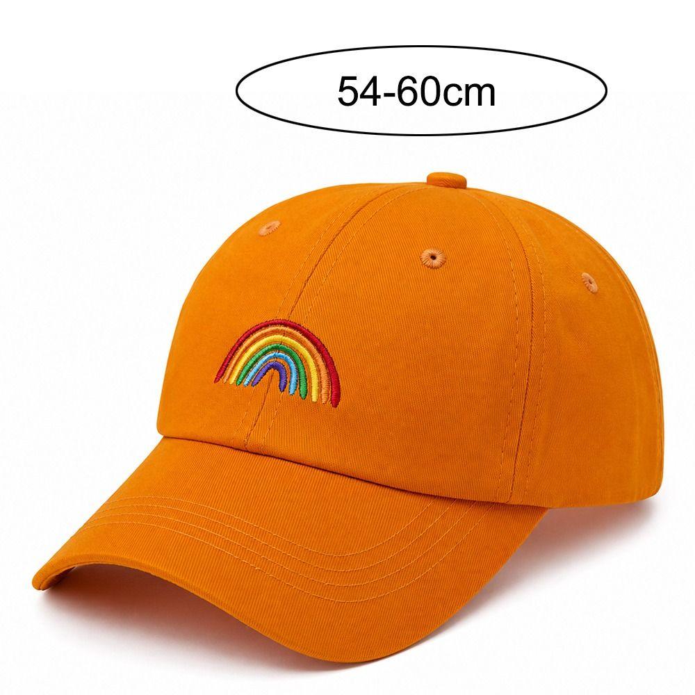 Casquette de Baseball Broderie Arc-en-ciel Douce Casquette Ajustable Décontractée Streetwear Casquette Papa Voyage en Plein Air