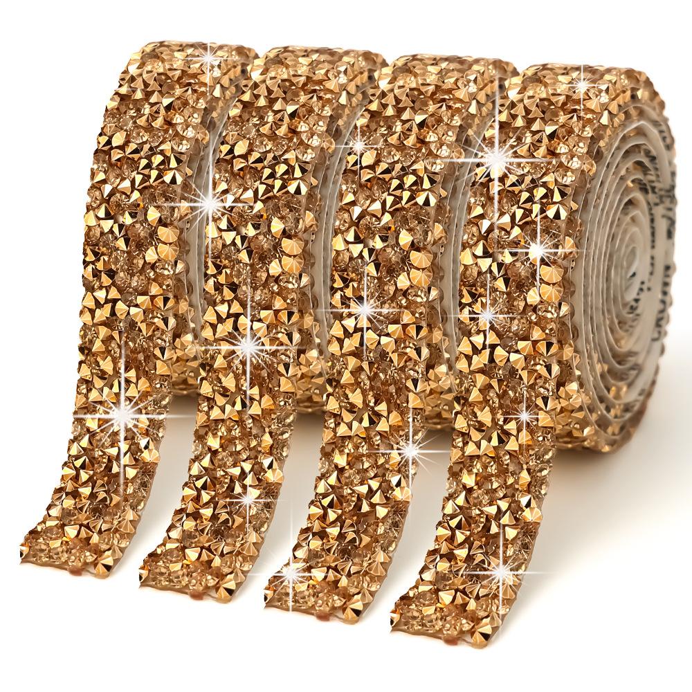 Drill Sticker Resin Drill Belt Diy Jewelry Adhesive Flash Drill Sticker Drill Clothing Accessories Decorative Strip Hot Drill Self-Adhesive Strip