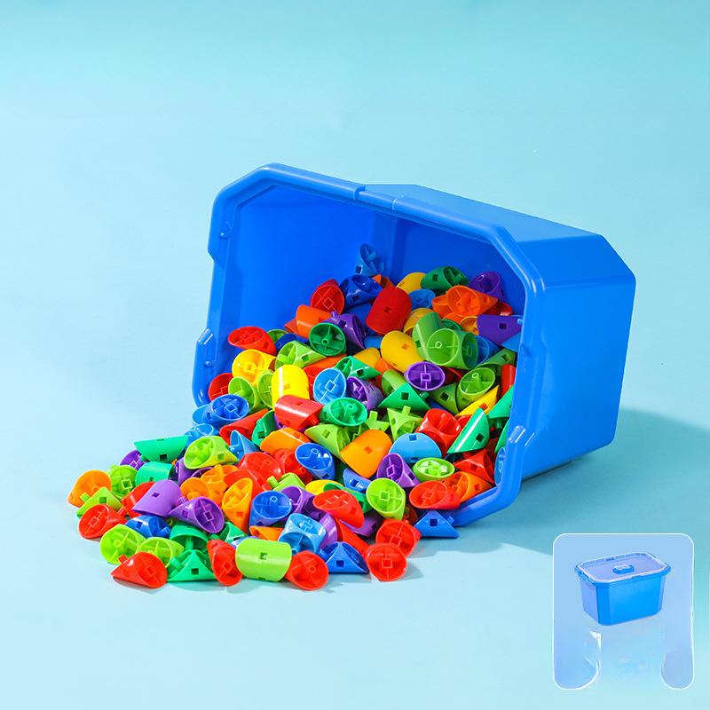 Kindergarten Early Education Rotating Elbow Assembly Pipe Enlightenment Puzzle Assembly Insert Toy Building Blocks Large Particles Multi-functional
