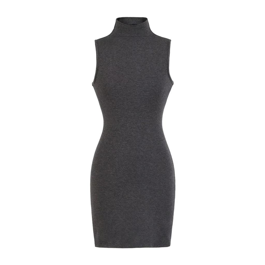 2026 Spicy Girl High-Neck Sleeveless Vest Dress: Women's Autumn/Winter Sexy High-Waist Hip-Hugging Skirt