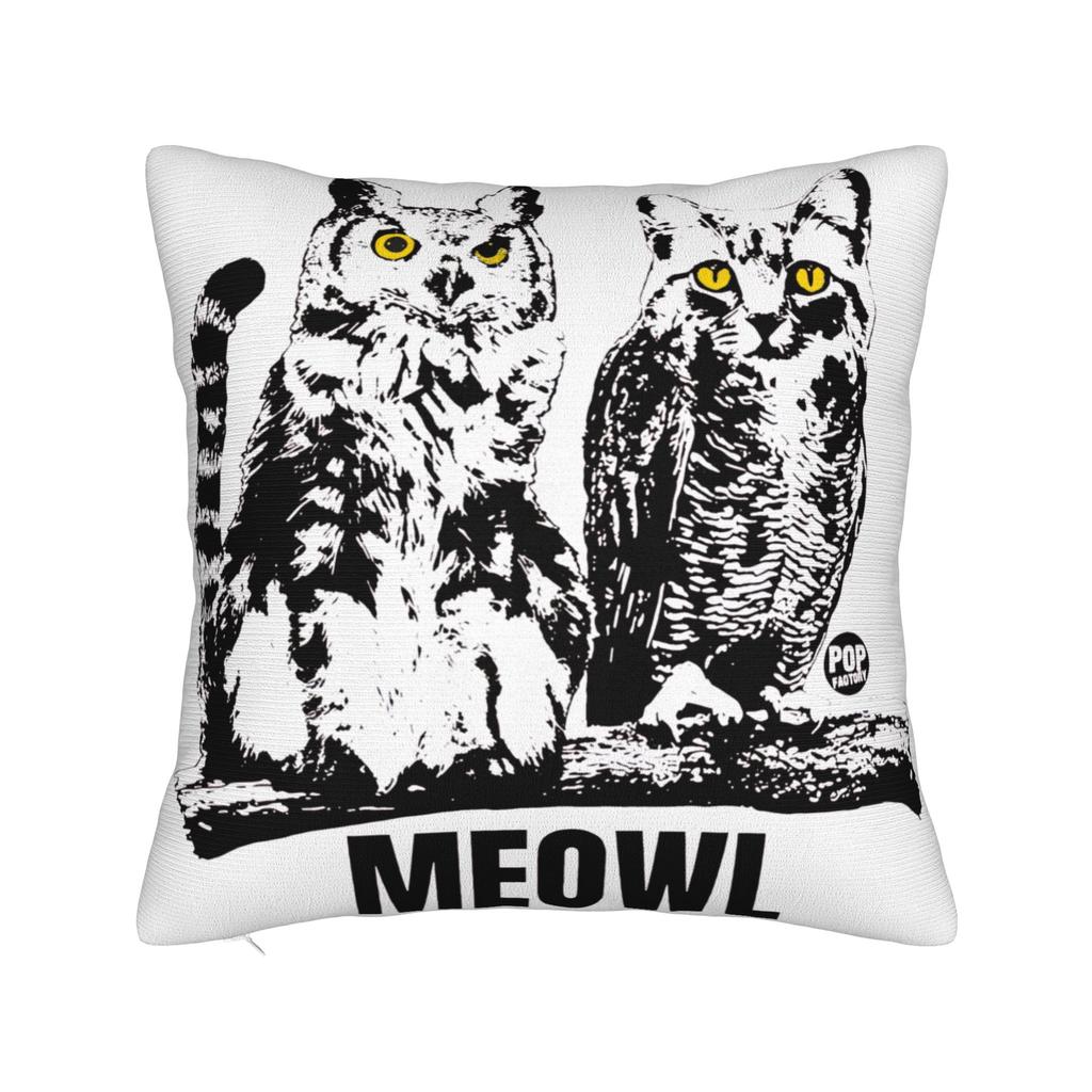 Meowl Cat Funny Owl Meme Pillow Case Kawaii Pillow Cover Soft Pillowcases For Sofa Car Home Decor