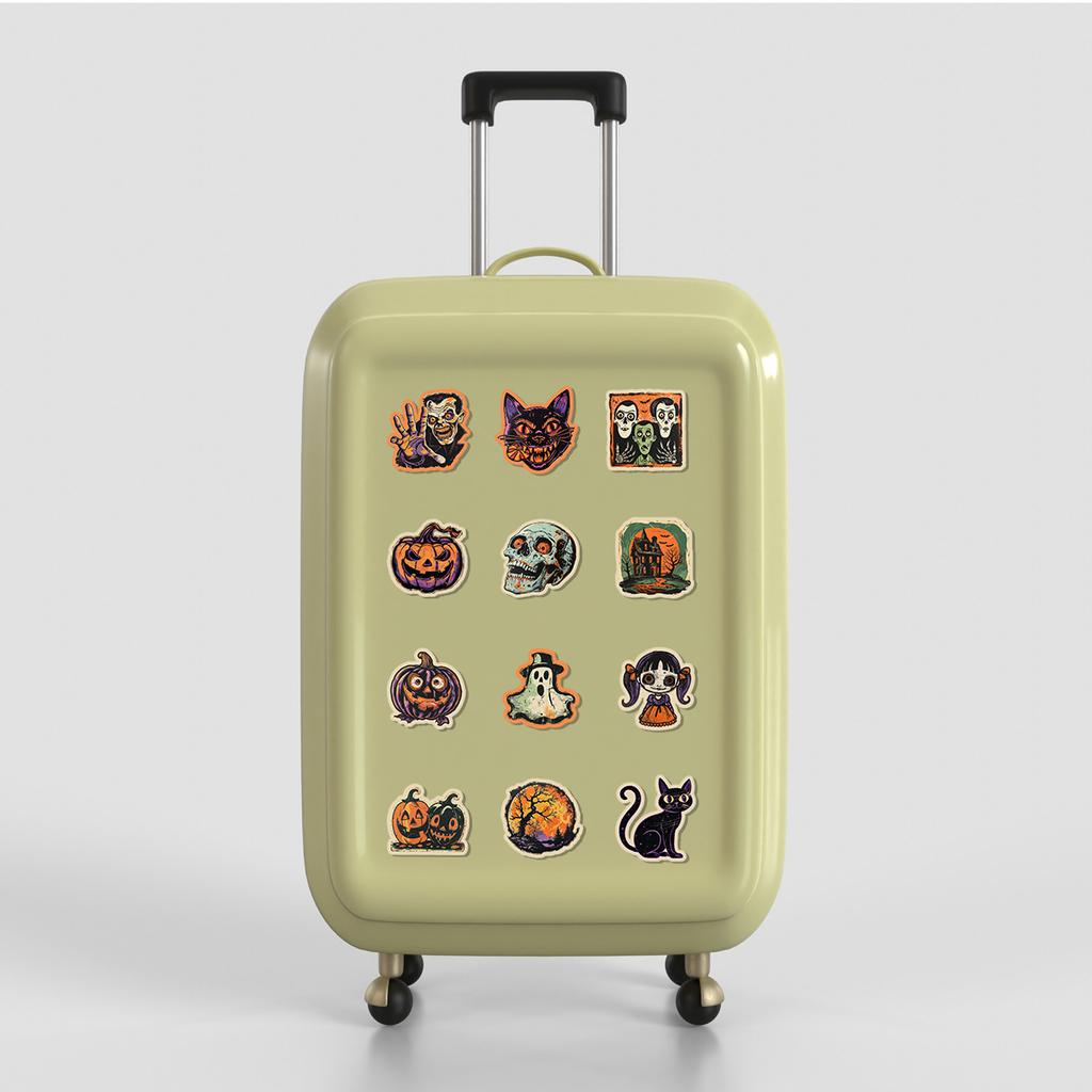 50 Retro Halloween Graffiti Stickers Mobile Phone Computer Skateboard Waterproof Decorative Stickers Halloween Holiday Stickers