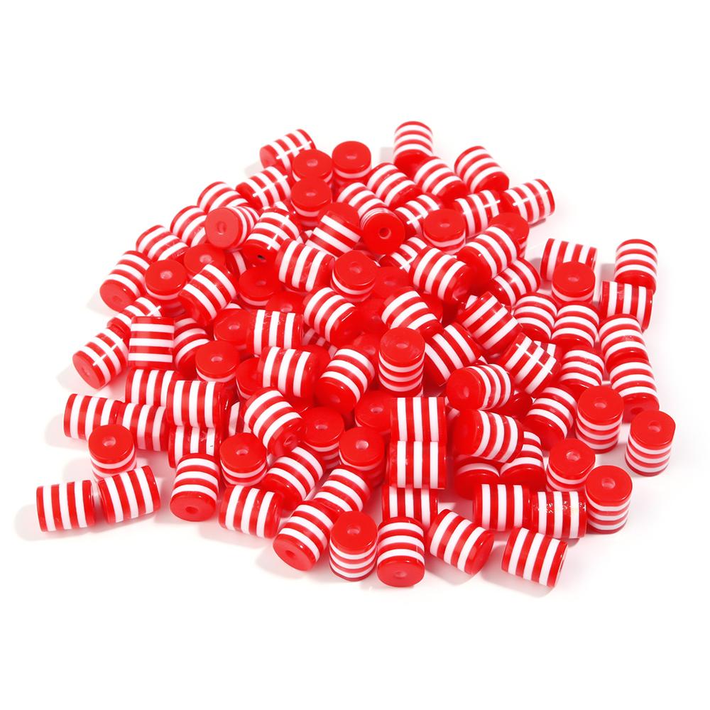 100pcs/Lot 8mm Resin Barrel Beads Rainbow Loose Space Beads For Jewelry Making Accessories DIY Bracelet Necklace Wholesale
