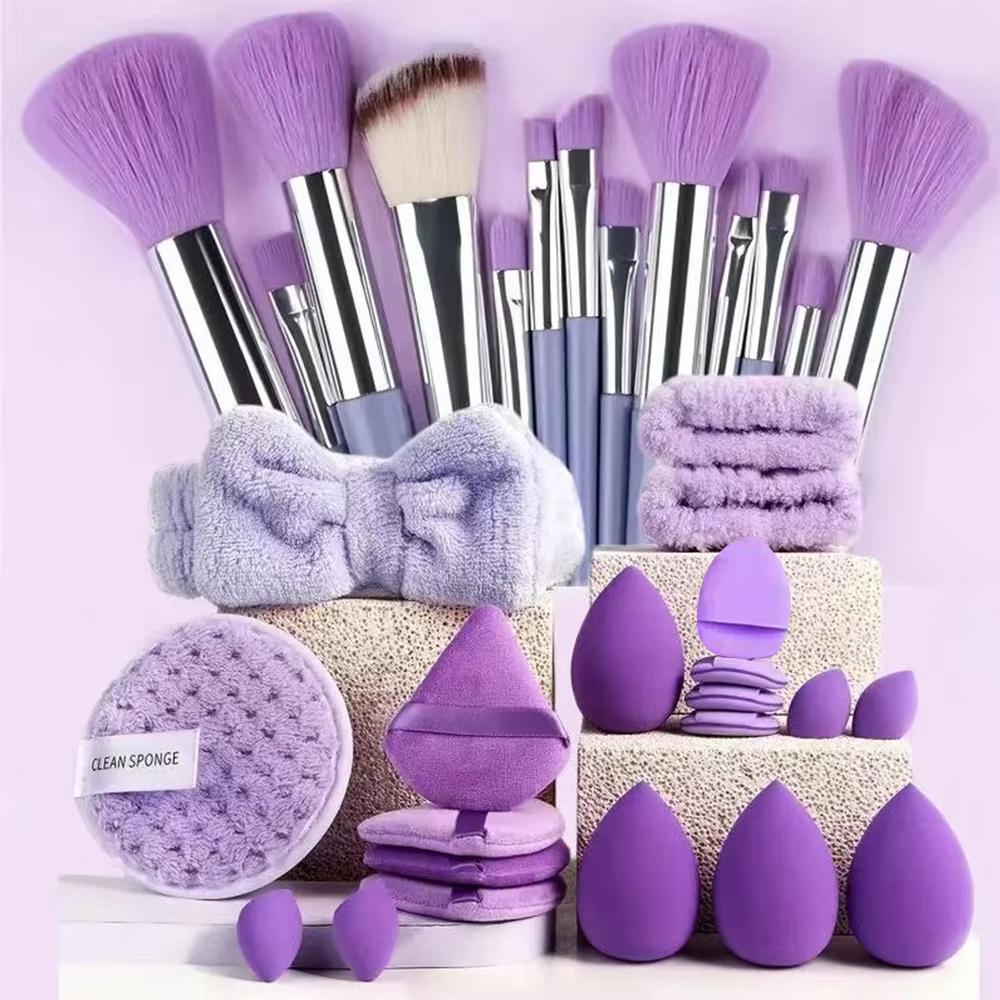 33-Piece Complete Makeup Brush Set Professional Tools for Combination Skin, Ultimate Beginner to Pro Kit, Perfect Christmas Gift