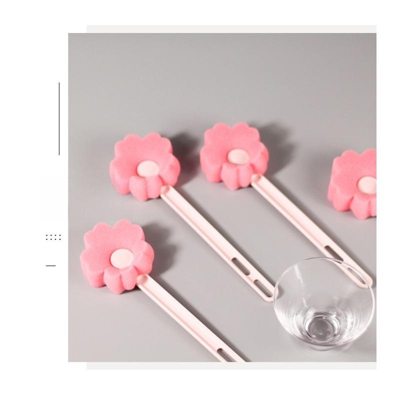 Small Flower Cup Brush Can Be Hung, Sponge Brush, Long Handled Home Cleaning Brush, Bottle Insulated Cup Cleaning Brush