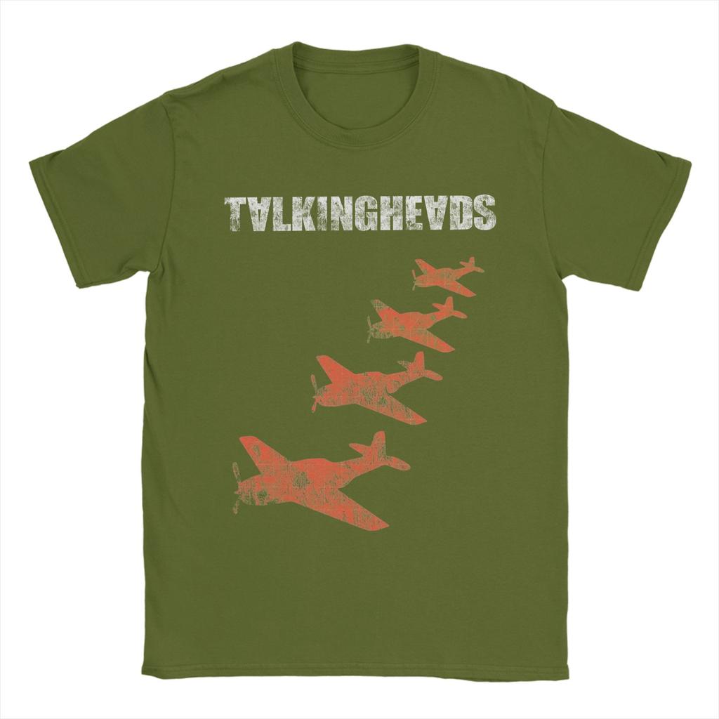 Talking Heads Planes T Shirts for Men Pure Cotton Humor T-Shirts Round Collar  Tees Short Sleeve Tops Gift Idea