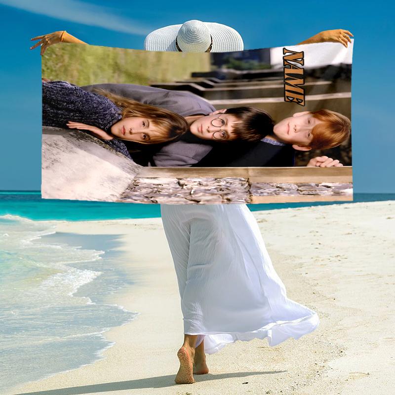 Personalized Hufflepuff Pride Crest Beach Towel Microfiber Beach Towel Thin Absorbent for Beach Swimming Yoga Bath Sports. 0910376